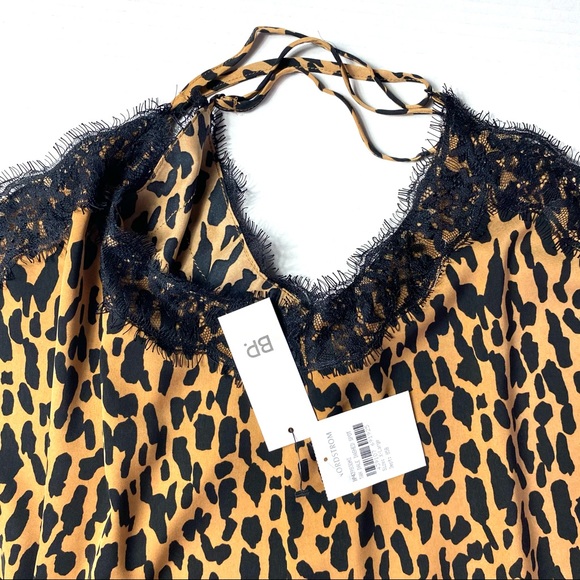 Animal Print Camisole, Eyelash Lace V-neck, BP, XL. be a wild cat for Halloween! - Picture 8 of 8